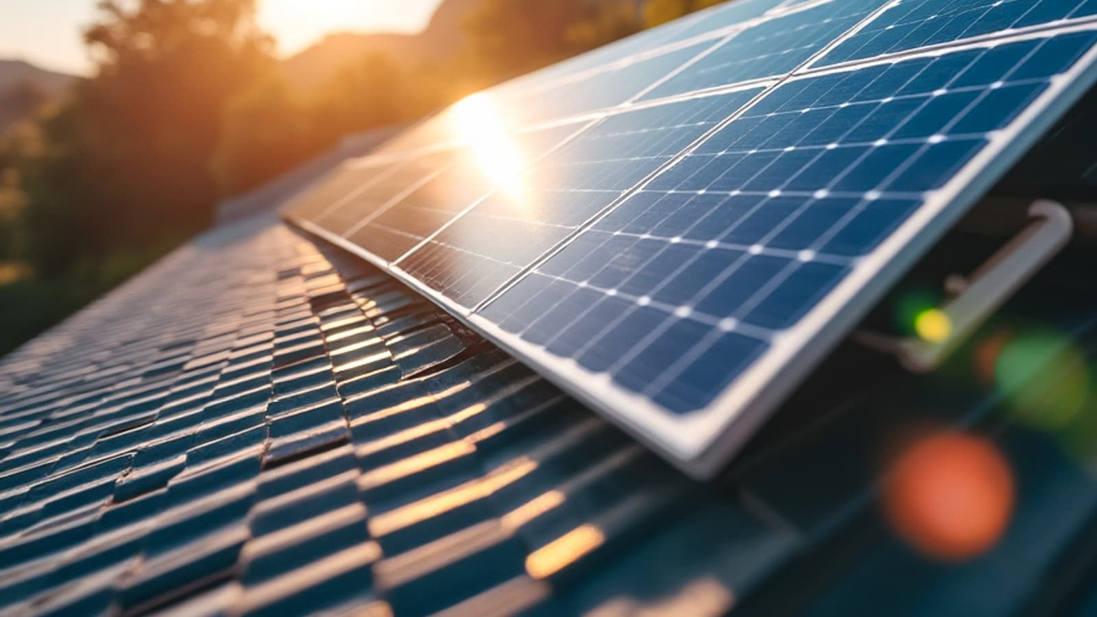 Placas solares fotovoltaicas instaladas en la cubierta de una vivienda de Almería