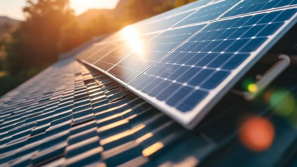 Instalación de placas solares en una cubierta de Almería