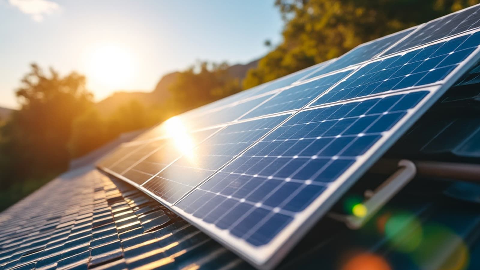 Placas solares fotovoltaicas instaladas en la cubierta de una vivienda de Cartagena